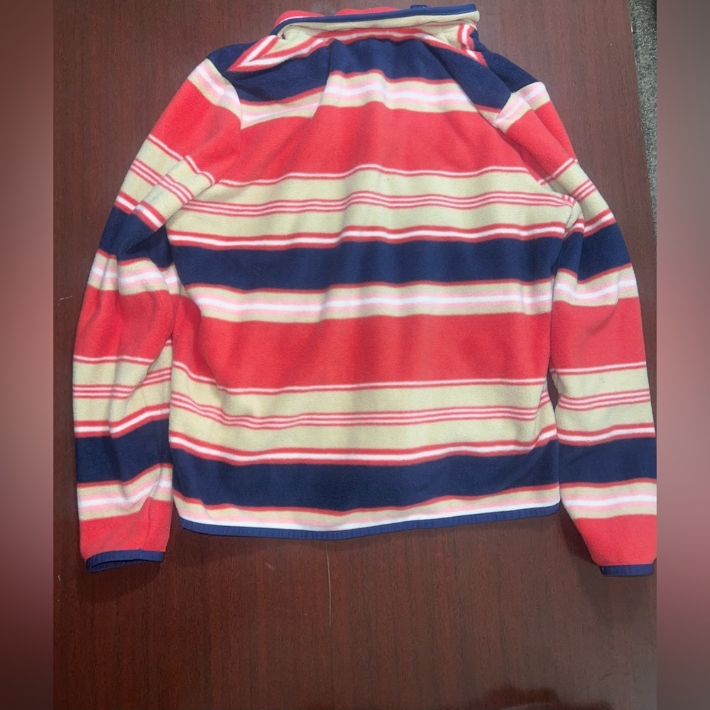 Vineyard Vines Coral, Navy & Cream Striped Half-Zip Pullover - Picture 5 of 5